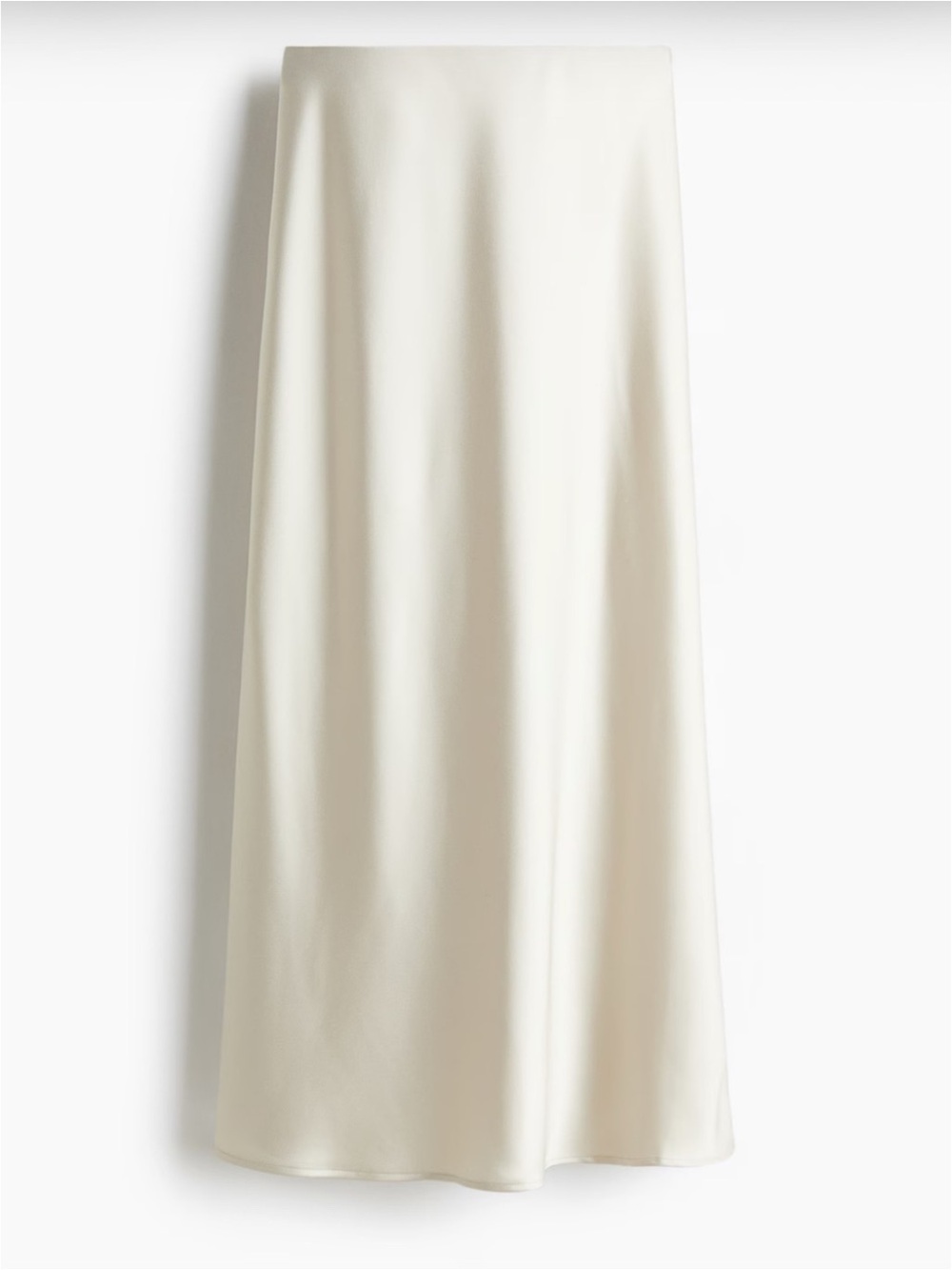 H&M Cream Satin Midi Skirt